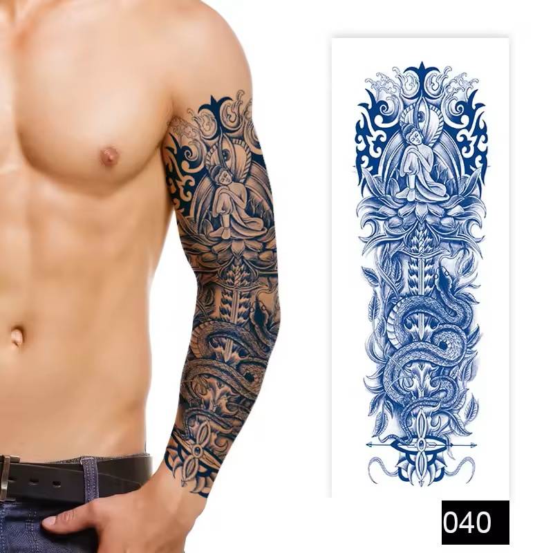 Semi-Permanent Full Arm Sleeve Tattoo - Temporary Tattoos