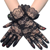 Gants en dentelle romantiques courts