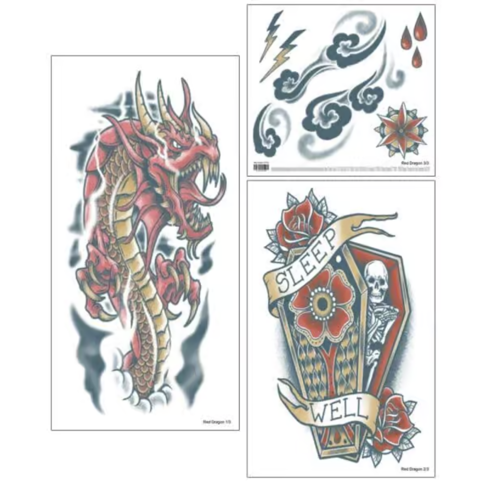 Red Dragon Sleeve Tattoo FX - Tinsley