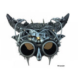Steampunk devil mask with LED light