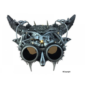 Steampunk devil mask with LED light