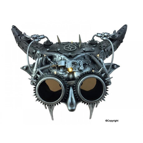 Steampunk devil mask with LED light