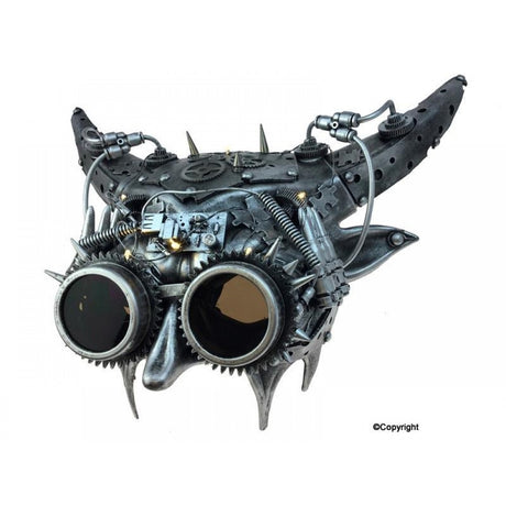Steampunk devil mask with LED light