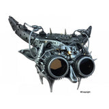 Steampunk devil mask with LED light