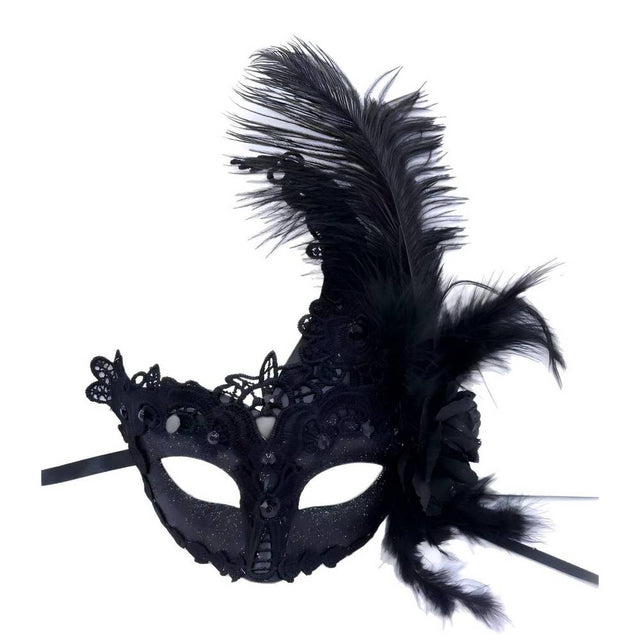 black-lace-feather-masquerade-mask