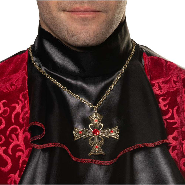 Vampire Cross Necklace close up