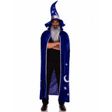 Kit de sorcier avec cape, chapeau et barbe - adulte