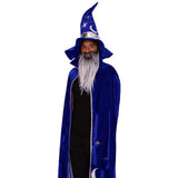 Kit de sorcier avec cape, chapeau et barbe - adulte