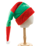 Bonnet de lutin de Noël rayé vert et rouge