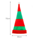 Bonnet de lutin de Noël rayé vert et rouge