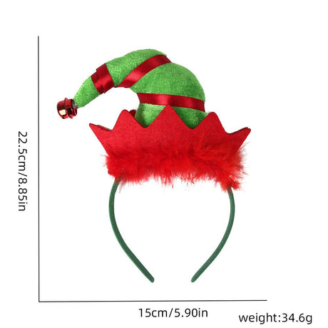 Christmas Elf hat headband - green and red