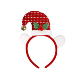 Serre-tête bonnet de lutin de Noël à motifs avec clochette et oreilles