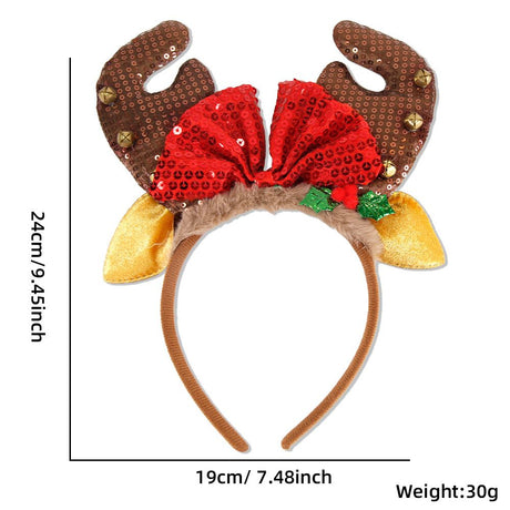 Christmas reindeer antlers headband with bow