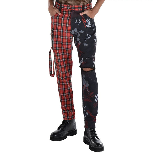 Punk Men Plaid Pants