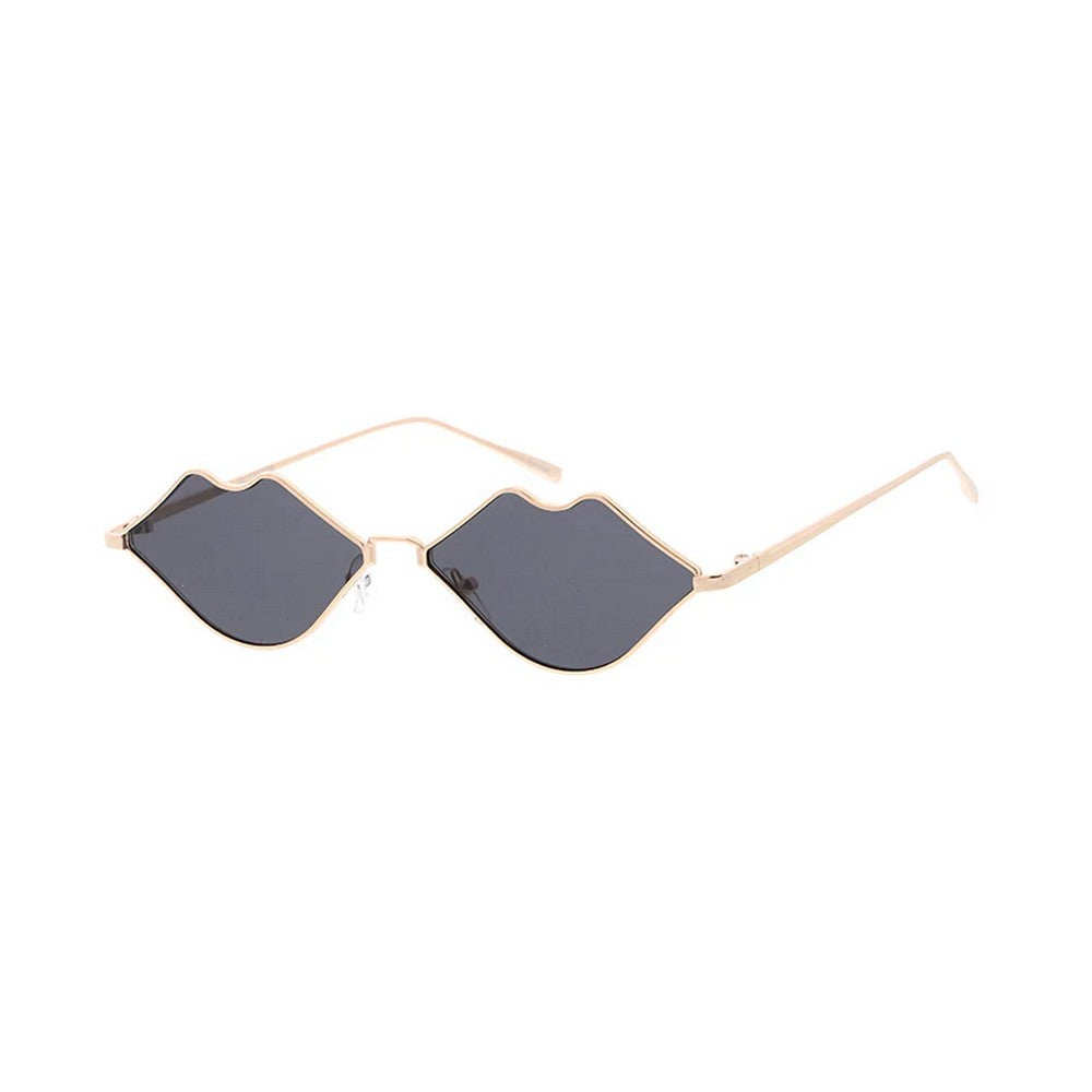 Metal Small Lips Shape Sunglasses Vintage Inspired Wire Frame