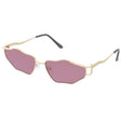 Unisex Metal Sunglasses Medium Oval Wavy Frame