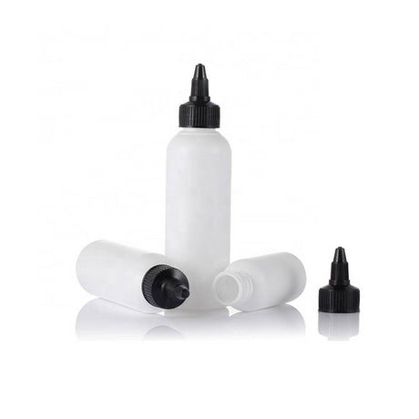 Transparent bottle with twisted cap