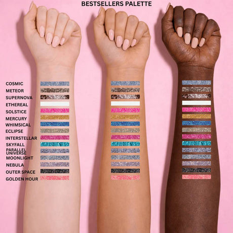 Vani Palette de fards à paupières pailletés 15 couleurs