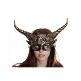 Horned faun floral half Mask