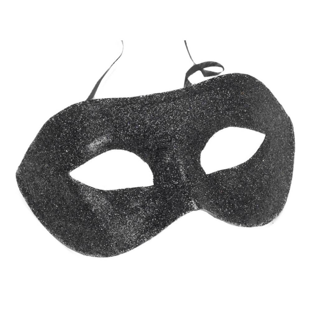 Gino Glitter Venetian Eye MASK - black