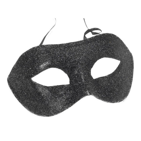 Gino Glitter Venetian Eye MASK - black