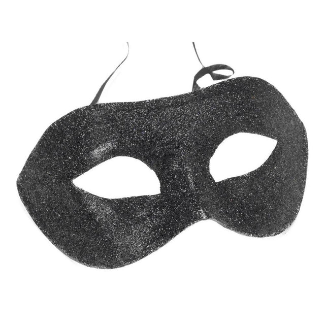 Gino Glitter Venetian Eye MASK - black