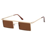 Metal Medium Square Minimalistic Frame Sunglasses- Assorted