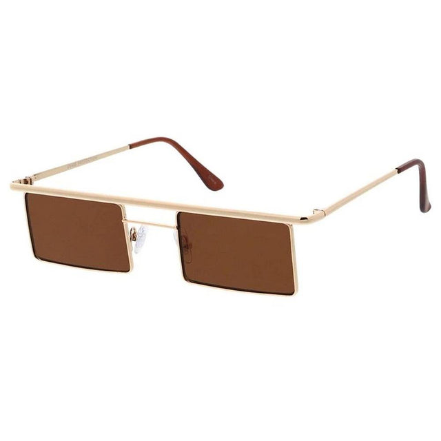 Metal Medium Square Minimalistic Frame Sunglasses- Assorted