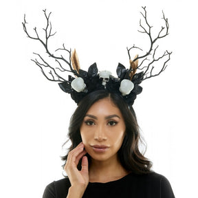 Goth Headband with Skulls and branches