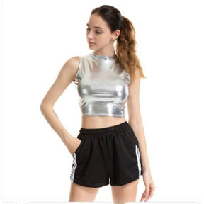 Women metallic Crop Top Women metallic Crop Top