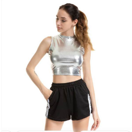 Women metallic Crop Top Women metallic Crop Top