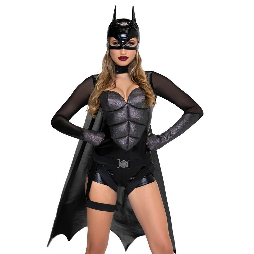 Costume de justicière super-héros sombre adulte