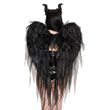 Dark Enchantress Chiffon Wings & Horn Headband