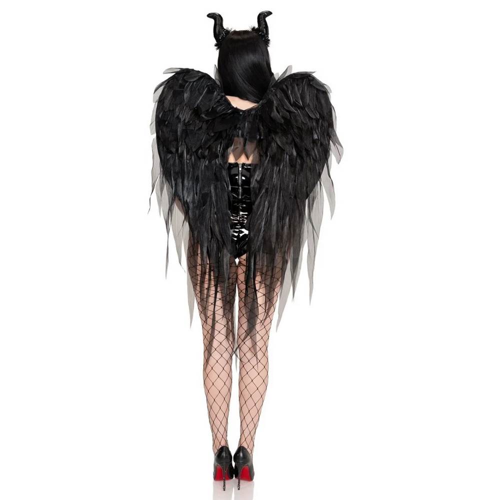 Dark Enchantress Chiffon Wings & Horn Headband