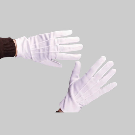 deluxe white gloves with snap