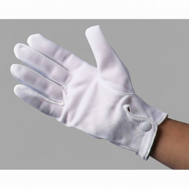 deluxe white gloves with snap