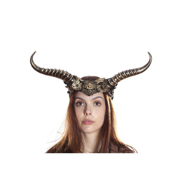 Faun horned headband with flowers M39558G-800x600w