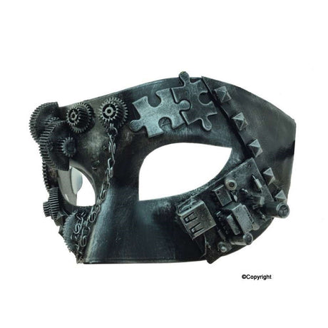 Steampunk man Mask with gears and chain