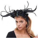 Voodoo ram horns raven headband HB339BK
