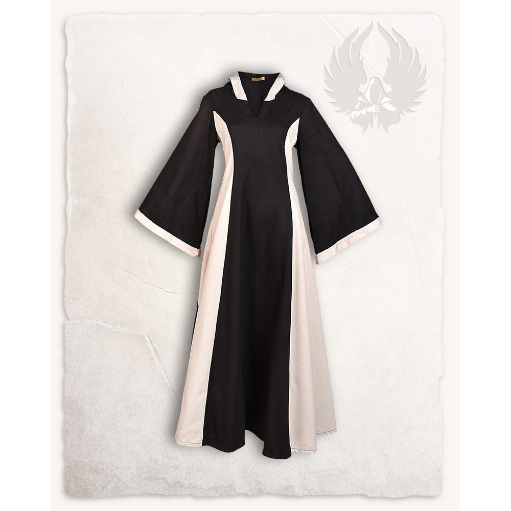 Iris Ladies hooded Dress Canvas - black/cream