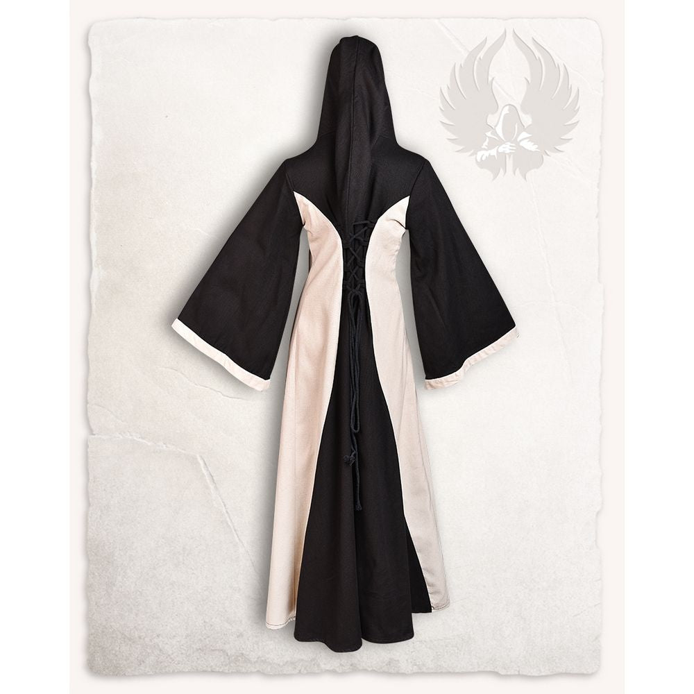 Iris Ladies hooded Dress Canvas - black/cream