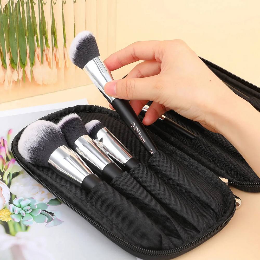 DUcare 10 pcs makeup brushes and bag - Face & Eye Travel Brush Set