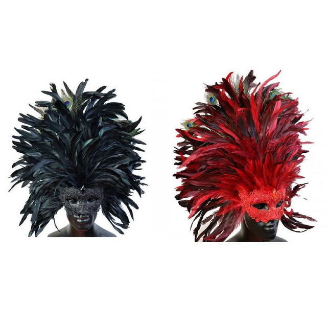 Masquerade venetian Mask with Feathers