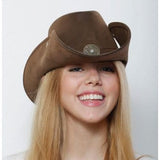 Leatherlike Cowhand Hat Cowboy