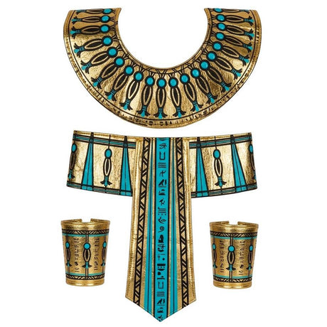 Kit d'accessoires égyptien avec ceinture, poignets et collier