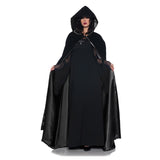 Deluxe Velvet & Satin Hooded Cape 63 inch 29244_63_Velvet_Satin_Cape_Blk_Blk
