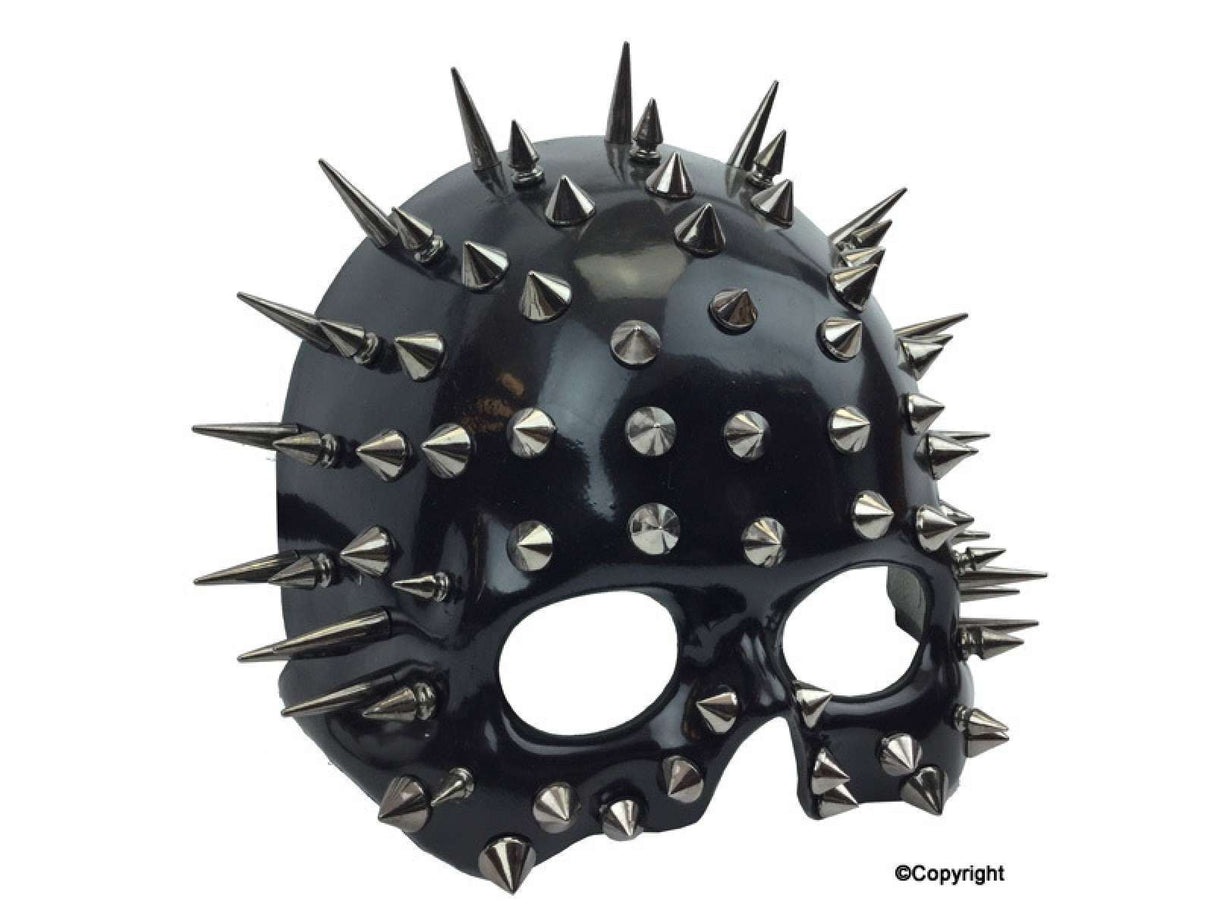 Steampunk half skull mask with spikes