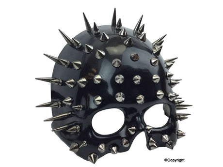 Steampunk half skull mask with spikes
