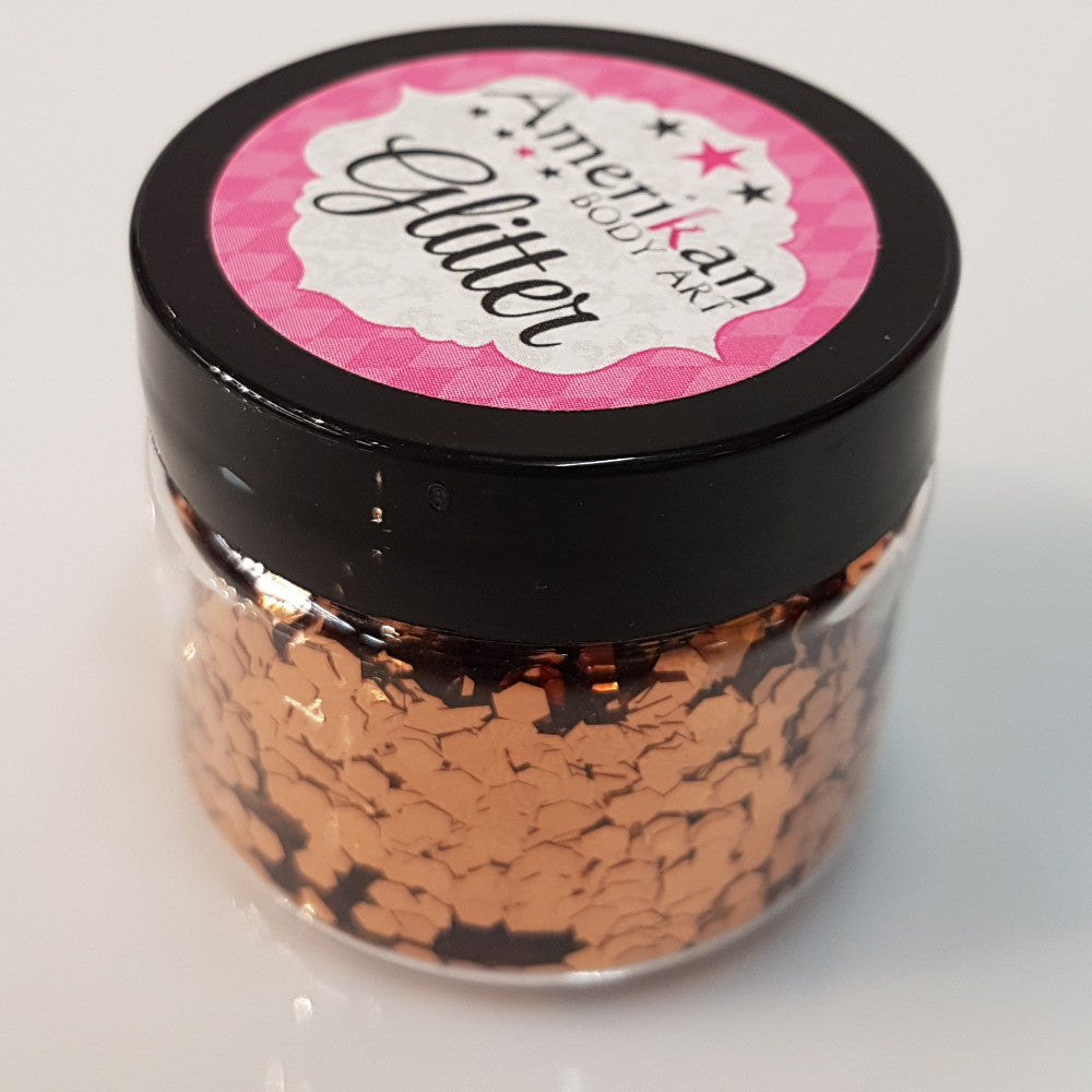 Amerikan Body Art Chunky Glitter 0.094" hex 1oz Jars Chunky Glitter_Chai Latte
