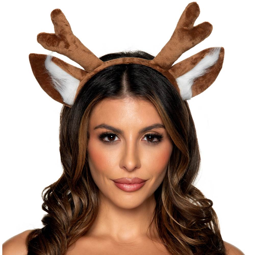 Bandeau faon avec oreilles - Bois de cerf en peluche